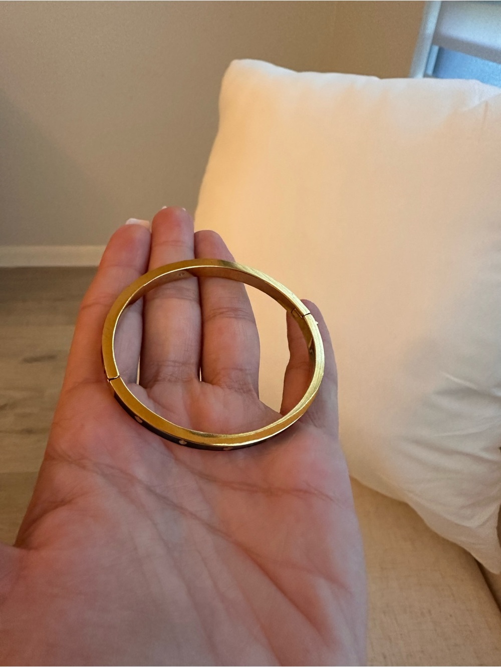 kate spade Gold and Black Heart Enamel Bangle Bracelet - Picture 6 of 8